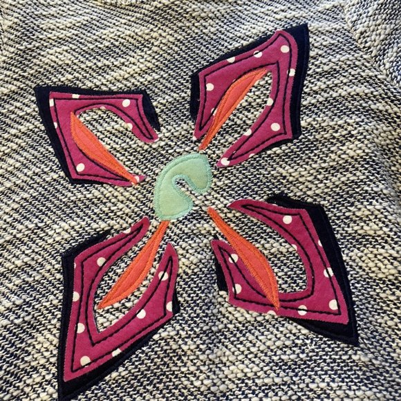 NWT Mallory May Girl's Long Sleeve Pant Set Navy Pink Flower Aztec Print Size 8 - Picture 4 of 10